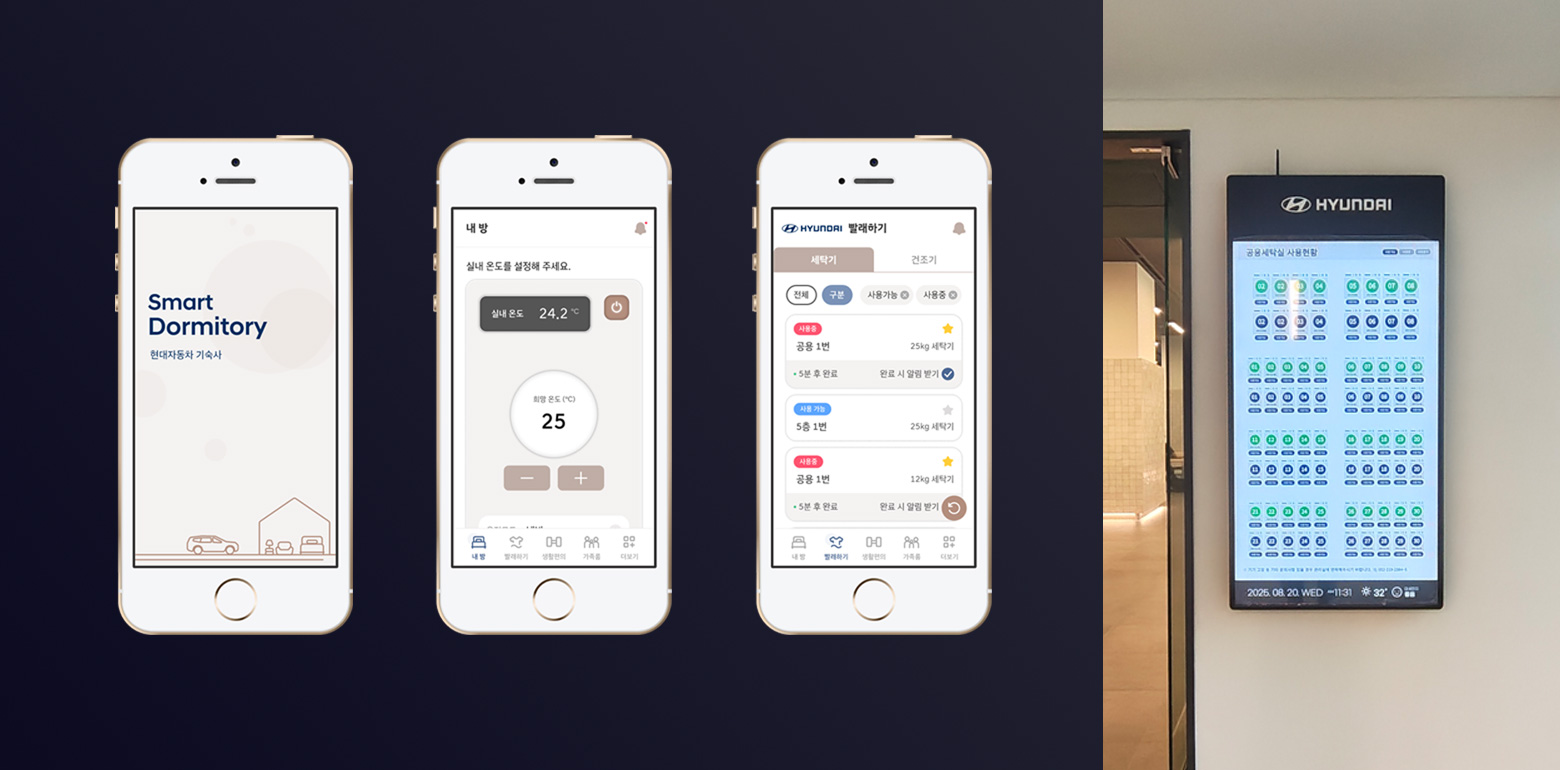 현대자동차 울산공장 신 기숙사 모바일 APP 개발 및 전자게시대 구축
